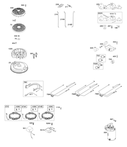 Alternator, Wire Harness, Starter, Ignition, Flywheel Diagram and Parts List for 44R677-0003-G1 400000 - 699999 Briggs and Stratton Engine